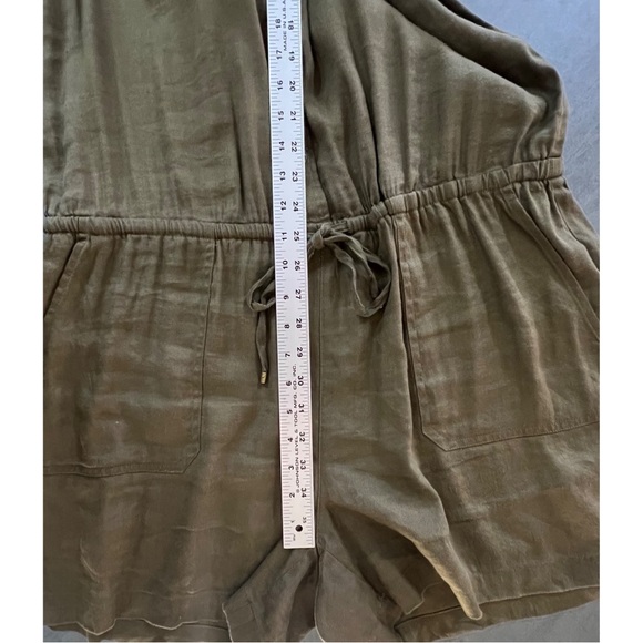 Ralph Lauren Shorts Romper Jumper Linen Blend Olive Army Green Women’s Size‎ 16 - Picture 11 of 11